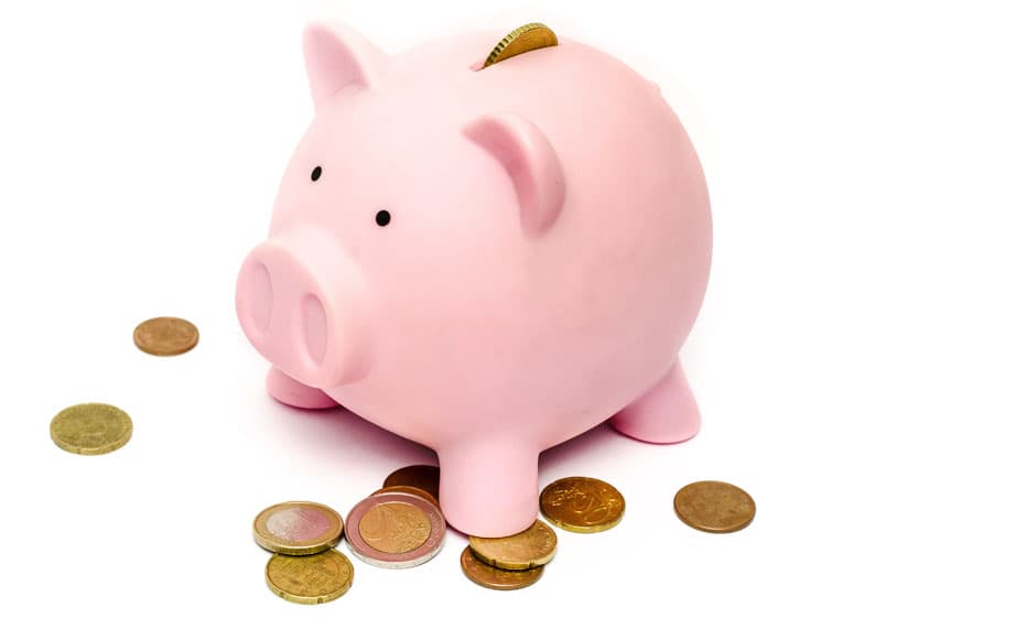 Piggy Bank with coins